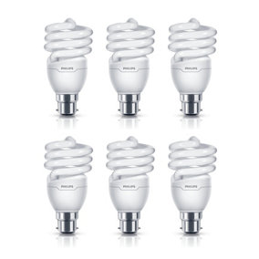 Philips 6PC Tornado T2 20W Warm White B22 Light Bulbs