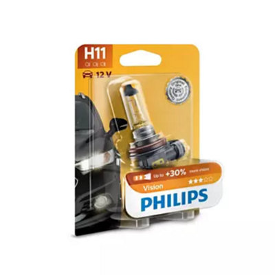 Philips Standard H11 Halogen Bulbs – 55W, 3000K Warm White, 2 Pack, Low Beam, Germany