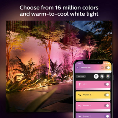Philips Hue Amarant White & Colour Ambiance LED Smart Outdoor Spotlight Extension - 4