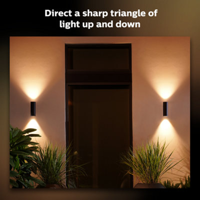 Philips Hue Appear White & Colour Ambiance LED Smart Outdoor Wall Light Double Pack - 3