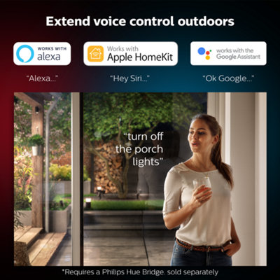 Philips Hue Appear White & Colour Ambiance LED Smart Outdoor Wall Light Double Pack - 6