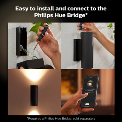 Philips Hue Appear White & Colour Ambiance LED Smart Outdoor Wall Light Double Pack - 7
