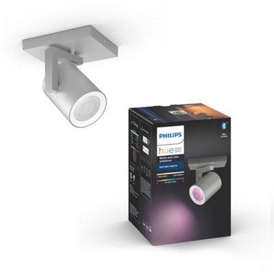 Philips Hue Argent White and Colour Ambiance Single Spotlight Aluminium