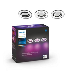 Philips Hue Centura White and Colour Ambiance 3-pack Recessed Spotlight White