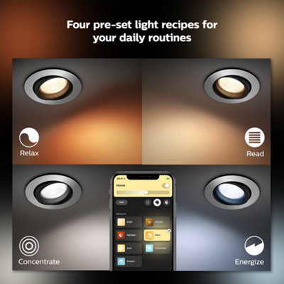 Philips Hue Centura White and Colour Ambiance Recessed Spotlight - 4