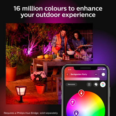 Philips Hue Econic White & Colour Ambiance LED Smart Outdoor Pedestal Light - 5