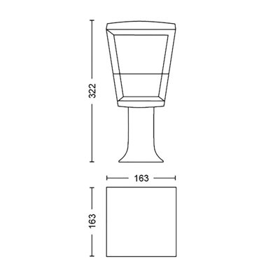 Philips Hue Econic White & Colour Ambiance LED Smart Outdoor Pedestal Light - 9
