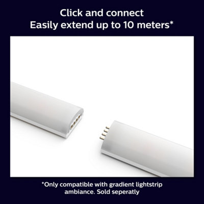 Philips Hue Gradient Light strip Extension 1m White & Colour Ambiance Smart LED Kit with Bluetooth - 4