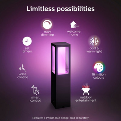 Philips Hue Impress White and Colour Ambiance Pedestal Light Black