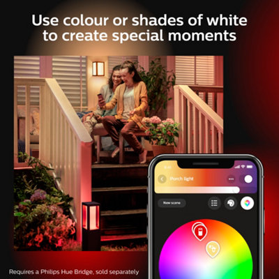 Philips Hue Impress White & Colour Ambiance LED Smart Outdoor Pedestal Light - 6