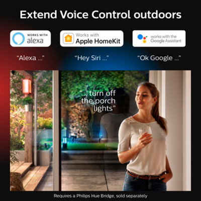 Philips Hue Impress White & Colour Ambiance LED Smart Outdoor Pedestal Light - 8