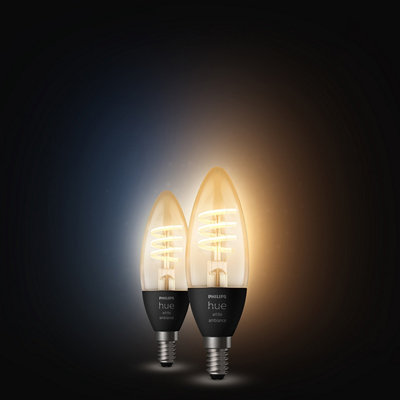 Philips Hue E14 Smart Bulb, Dual Pack