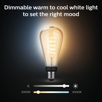 Philips Hue White Ambiance Filament ST72 E27 Smart Bulb Amber