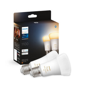 Philips Hue White Ambiance Smart Bulb Twin Pack LED E27 with Bluetooth - 1100 Lumen