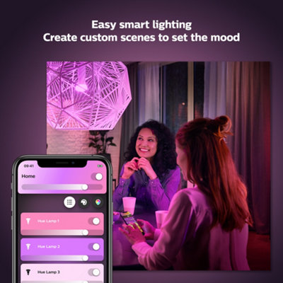 Philips Hue White and Colour Ambiance A60 B22 Smart Bulb 2-Pack