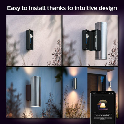 Philips Hue White and Colour Ambiance Appear Outdoor Wall Light Innox 2 Pack