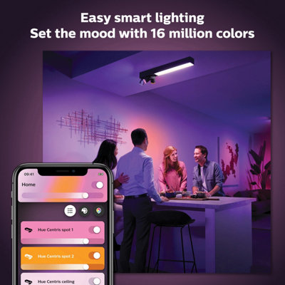 Philips Hue White and colour Ambiance Centris 3-spot Ceiling lamp black