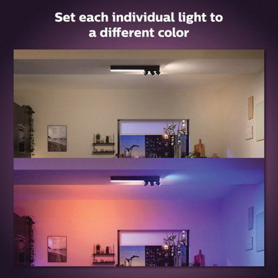 Philips Hue White and colour Ambiance Centris 3-spot Ceiling lamp black