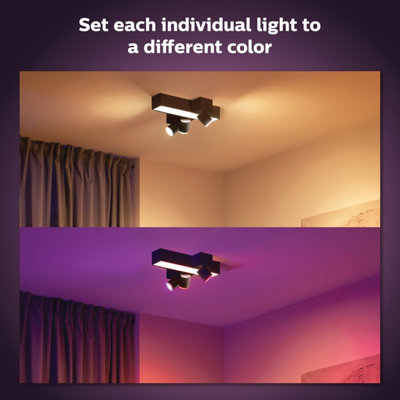 Philips Hue White and Colour Ambiance Centris 3-spot cross ceiling light Black