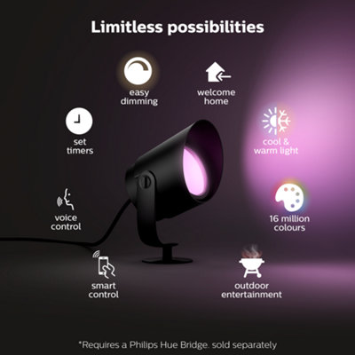 Philips Hue White and Colour Ambiance Outdoor Lily and XL Base Kit - 3