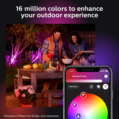 Philips Hue White and Colour Ambiance Outdoor Lily and XL Base Kit - 8