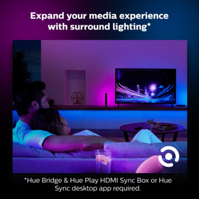 Philips Hue White and Colour Ambiance Play Light Bar Twin Pack and Light strip - 5