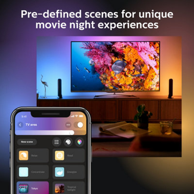 Philips Hue White and Colour Ambiance Play Lightbar 2 Pack with Bridge Starter kit - 6