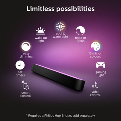 Philips Hue White and Colour Ambiance Play Lightbar 2 Pack with Bridge Starter kit - 10
