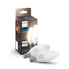 Philips Hue White Candle E14 Smart Bulb 2-Pack