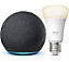 Philips Hue White E27 Bulb with All-new Echo Dot (4th generation), Smart Speaker with Alexa - Charcoal
