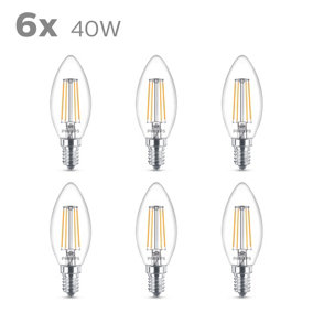 Philips LED 40W E14 Warm White 6-Pack Clear