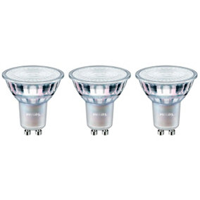 Philips LED CRi90 GU10 Bulb 4.9W Dimmable LEDspot VALUE Warm White (3 Pack)