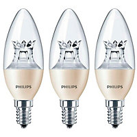 Philips LED DimTone Candle 4W E14 Dimmable Master Warm White Clear (3 Pack)