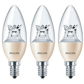 Philips LED DimTone Candle 4W E14 Dimmable Master Warm White Clear (3 Pack)