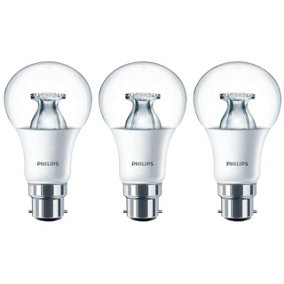 Philips LED DimTone GLS 8W B22 Dimmable Master Warm White Clear (3 Pack)
