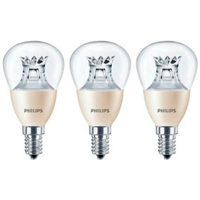 Philips LED DimTone Golfball 2.8W E14 Dimmable LEDluster Warm White Clear (3 Pack)