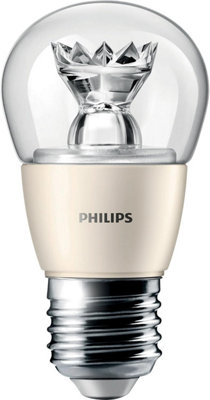 Philips LED DimTone Golfball 6W E27 Dimmable LEDluster Warm White Clear 3 Pack