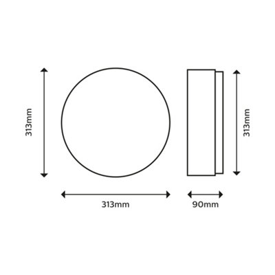 Philips LED Doris Bathroom Ceiling Light 17W, Chrome