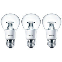 Philips LED GLS 6W E27 Dimmable Master Warm White Clear (3 Pack)