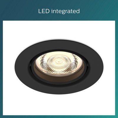 Philips LED Impala WarmGlow Functional Downlight Black - 6