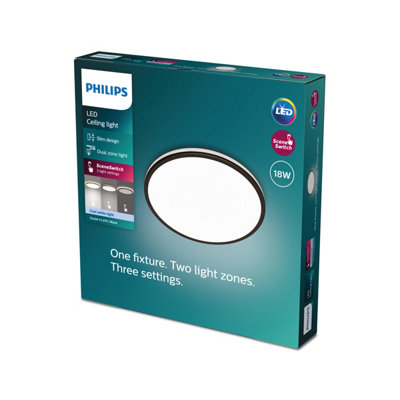 Philips LED Ozziet Ceiling Light CL570 18W 40K  Black