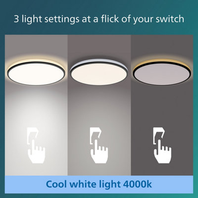 Philips LED Ozziet CL570 Ceiling Light 22W 40K Black