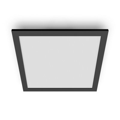 Philips LED Panel Square Ceiling Light 27K 12W, Warm White, Black