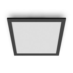 Philips LED Panel Square Ceiling Light 27K 12W, Warm White, Black