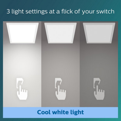 Philips LED Panel Square Ceiling Light 40K 12W, Cool White