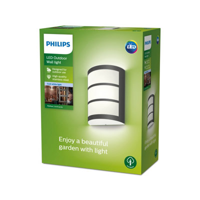Philips LED Python Outdoor Wall Light Anthracite 40K