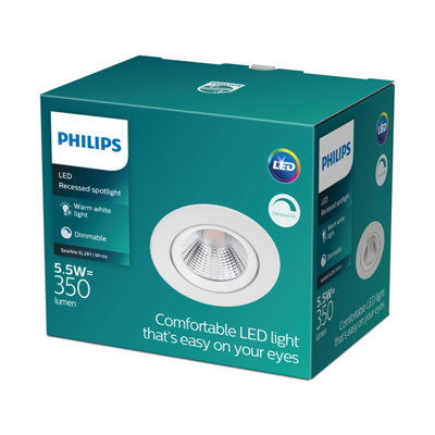 Philips LED Sparkle SL261 Recessed Spotlight White Dimmable