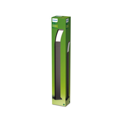 Philips LED Splay Post Light Anthracite 12W 40K