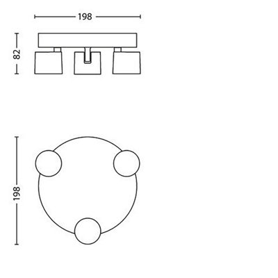Philips LED Star 3 spot Plate Aluminium - 3