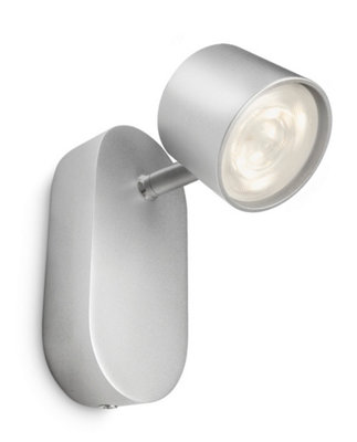 Philips LED Star Single Spot Wall Light Silver